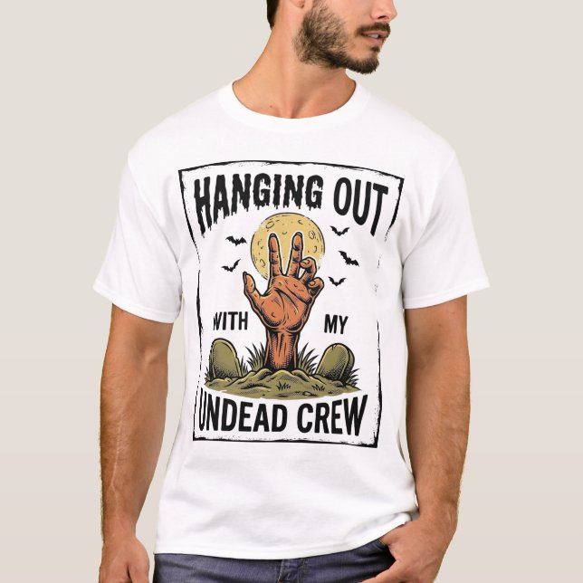 Camisa engraçada de zumbi para fãs de terror Vinta (Frente)