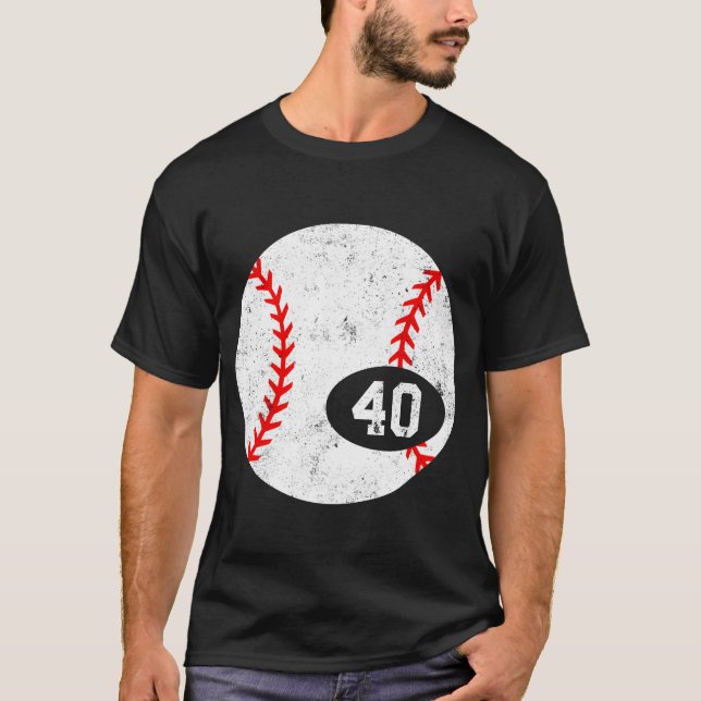 Camisa engraçada desgastada número 40 Esporte de b (Frente)