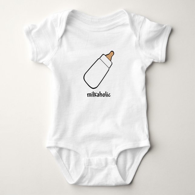 Camisa engraçada do bebê de Milkaholic (Frente)