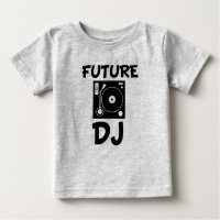 Camisa engraçada do bebê do DJ do futuro