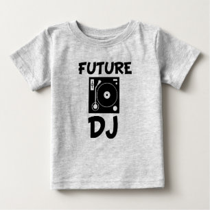 Camisa engraçada do bebê do DJ do futuro