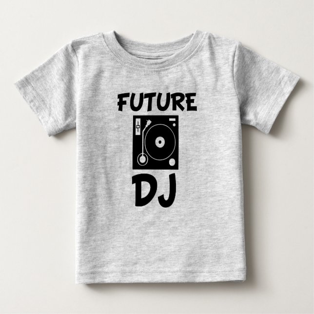 Camisa engraçada do bebê do DJ do futuro (Frente)