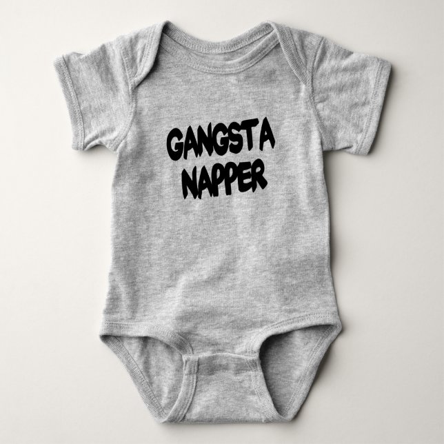 Camisa engraçada do bebê do Napper de Gangsta (Frente)