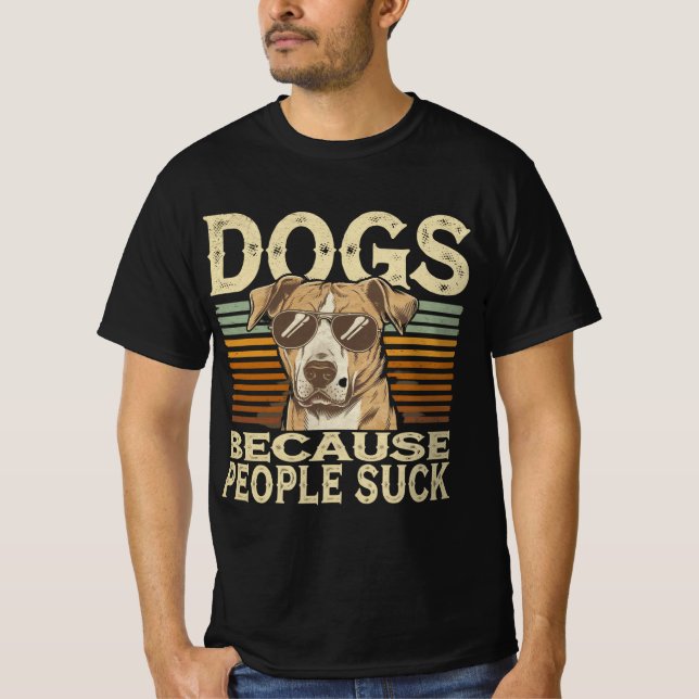 Camisa Engraçada Do Cachorro - "Cachorros Porque P (Frente)
