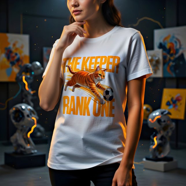 Camisa engraçada do Gato Goleiro de Futebol (Criador carregado)