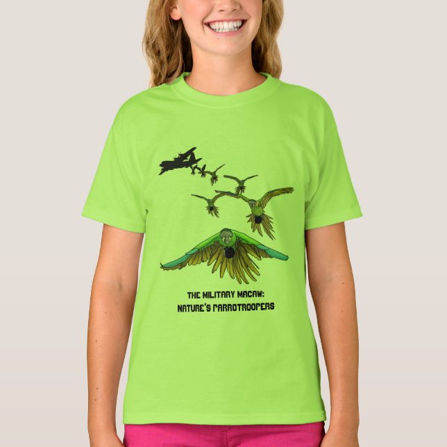 Camisa engraçada do Macaw de Parrotrooper do (Frente)
