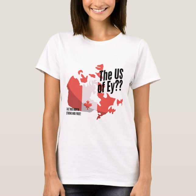 Camisa engraçada do Orgulho Canadense. Mapa do Can (Frente)