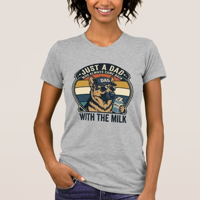 Camisa engraçada do pai com design retrô de leite  (Frente)