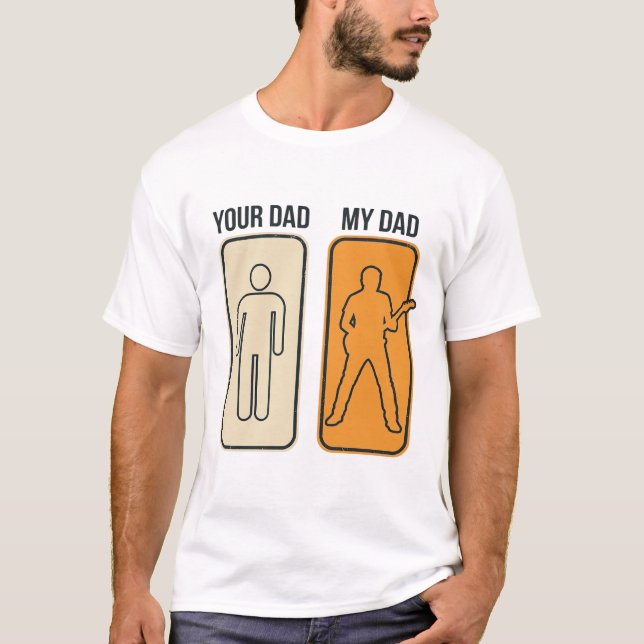 Camisa engraçada do pai da guitarra design de grav (Frente)