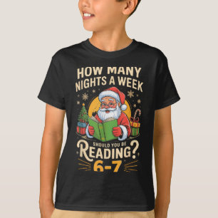 Camisa engraçada do Papai Noel lendo meme 67 Natal