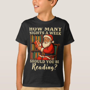 Camisa engraçada do Papai Noel lendo meme 67 Natal