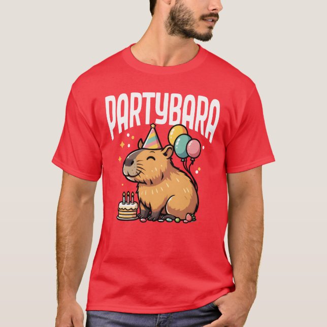 Camisa engraçada do Partybara Capivara Festa de An (Frente)