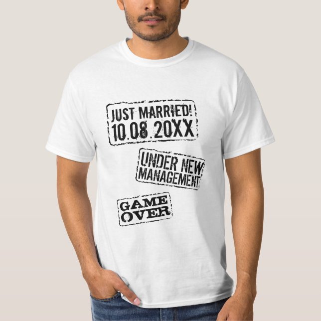 Camisa engraçada do recem casados com data de casa (Frente)