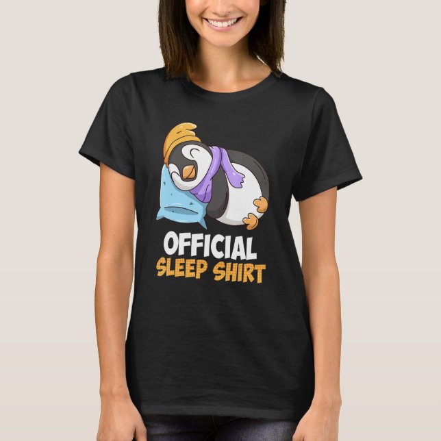 Camisa Engraçada Do Sono Pinguim (Frente)