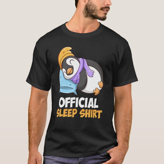 Camisa Engraçada Do Sono Pinguim (Frente)