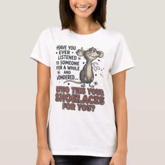 Camisa engraçada e sarcástica de rato Quem dá o nó