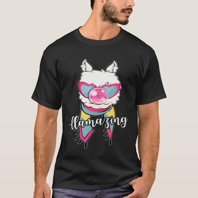 Camisa Engraçada Llama para Mulheres Alpaca Bubbl (Frente)