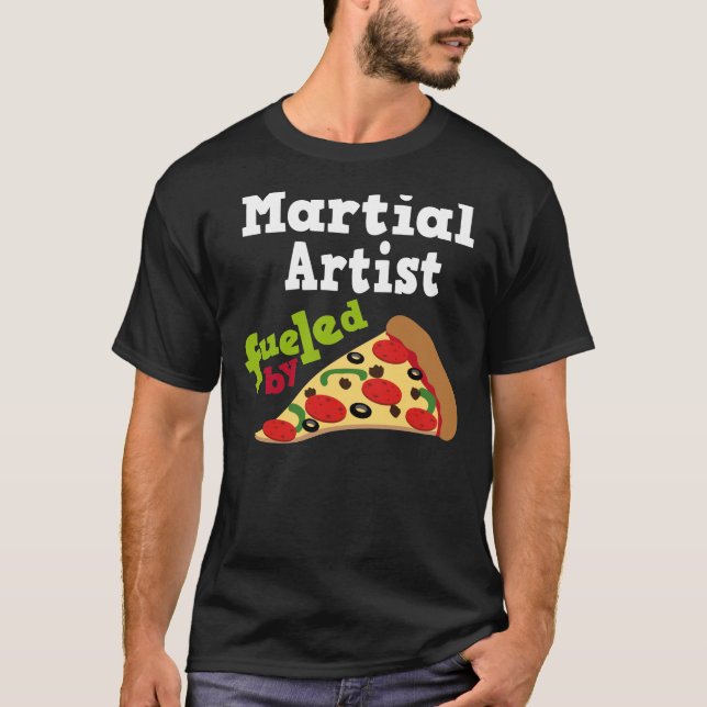 Camisa (engraçada) marcial da pizza T do artista (Frente)