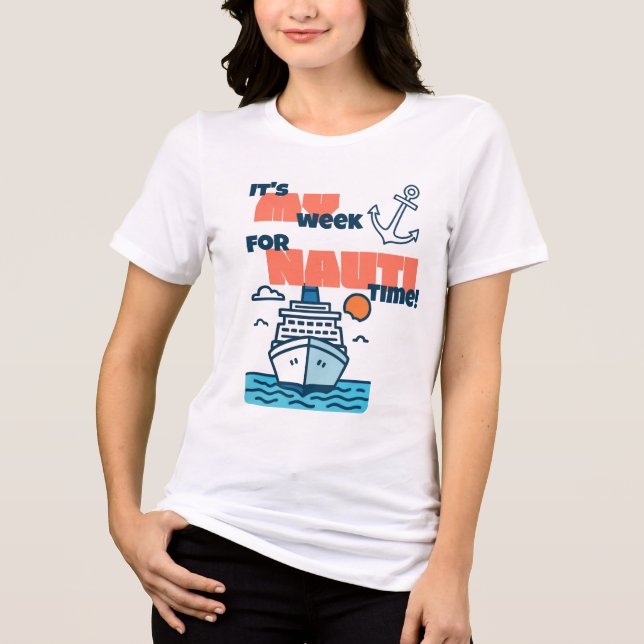 Camisa engraçada Nauti Time para cruzeiros em grup (Frente)