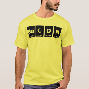 Camisa Engraçada Periódica de Mesa Bacon