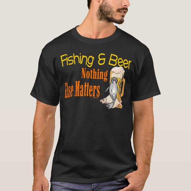Camisa Engraçada Pesca Humor Cerveja (Frente)