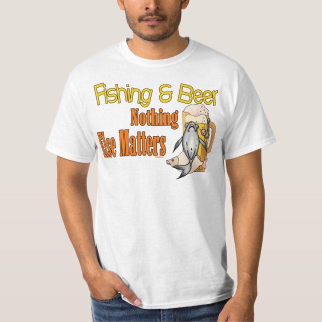 Camisa Engraçada Pesca Humor Cerveja (Frente)