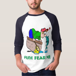 Camisa Engraçada Pesca Humor Medo de Pesca