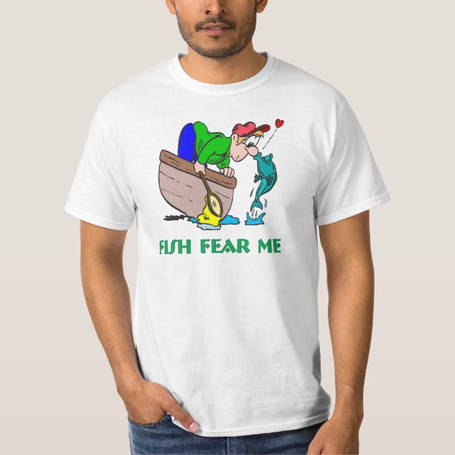Camisa Engraçada Pesca Humor Medo de Pesca (Frente)