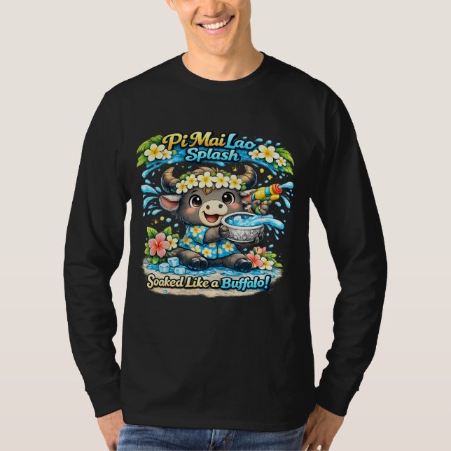 Camisa engraçada Pi Mai Lao encharcada como um búf (Frente)