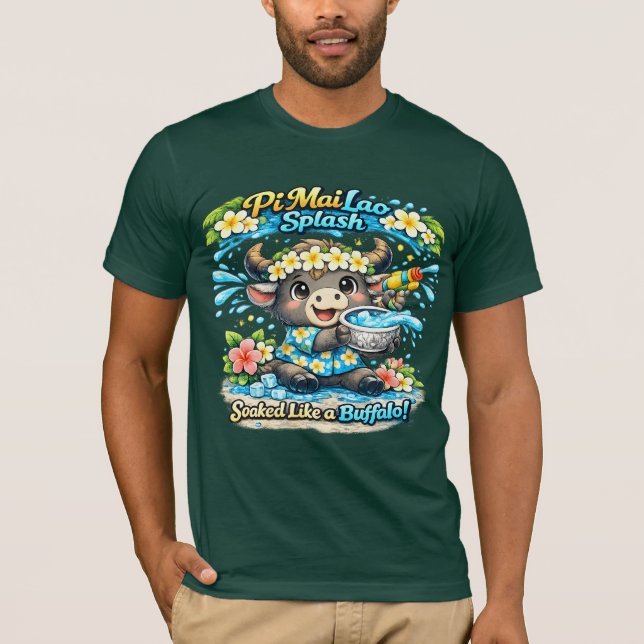 Camisa engraçada Pi Mai Lao Splash Encharcado Como (Frente)