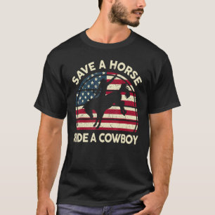 Camisa engraçada Save A Horse Ride Cowboy para hom