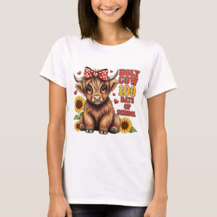 Camisa engraçada Vaca Sagrada 100 Dias de Escola W