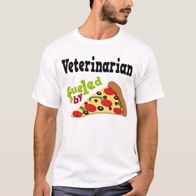 Camisa (engraçada) veterinária da pizza T (Frente)