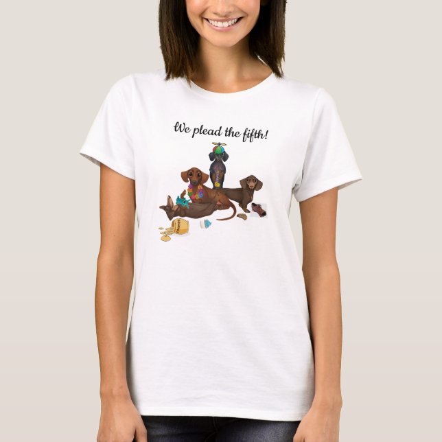 Camisa Engraçado Dachshund (Frente)