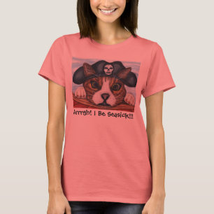 Camisa enjoado do gato do pirata