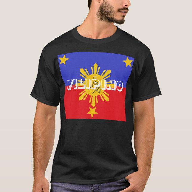 Camisa escura básica filipina (Frente)