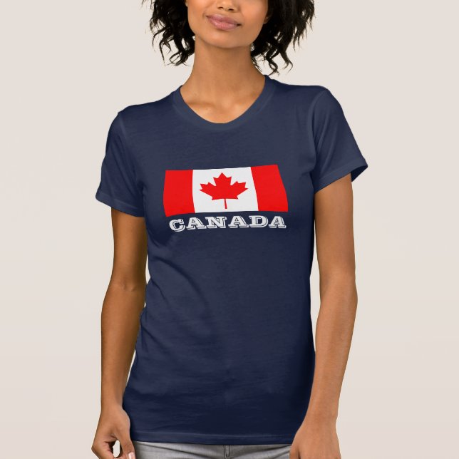 Camisa escura com bandeira do Canadá | Folha de bo (Frente)