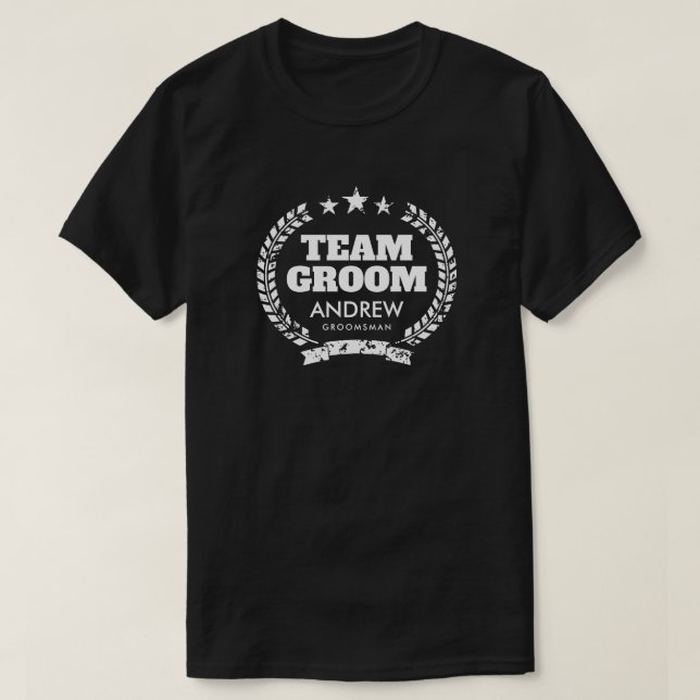 Camisa escura da despedida de solteiro do Team Gro (Frente do Design)