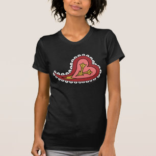 Camisa Escura das Mulheres do Coração Paisley