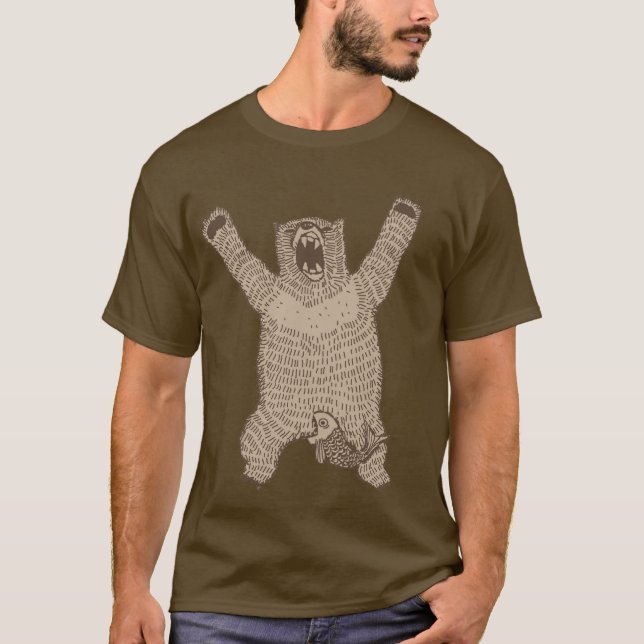 Camisa Escura De Acidente Com Urso De Raiva (Frente)