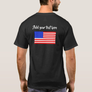 Camisa escura de bandeira americana personalizável