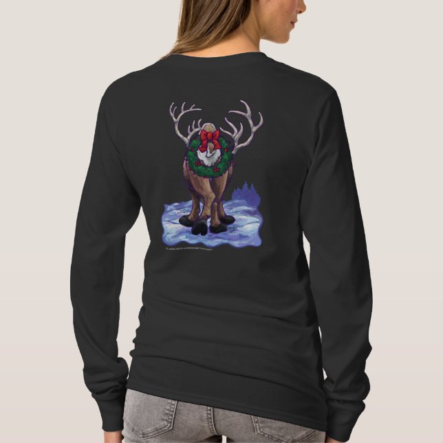 Camisa Escura de Reindeer de Natal (Verso)