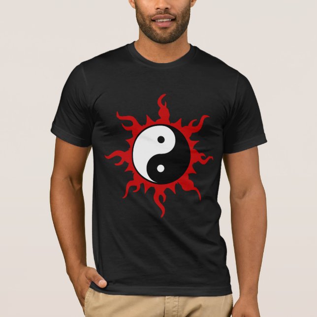 Camisa escura de Yin Yang T (Frente)