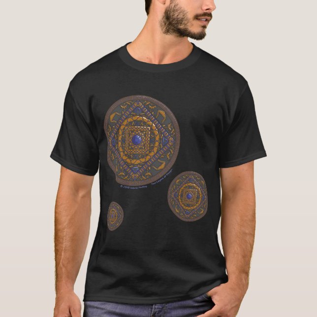 Camisa Escura Masculina de Libra Mandala (Frente)