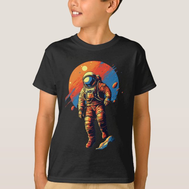 Camisa espacial astronauta para crianças (Frente)
