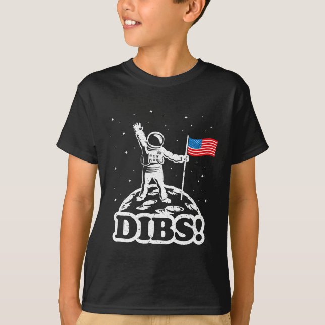 Camisa Espacial Divertida Bandeira Lua Astronauta  (Frente)