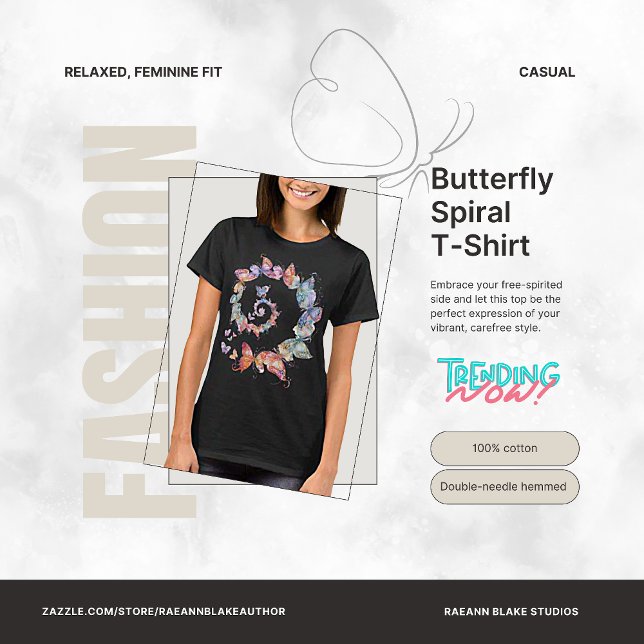 Camisa Espiral Da Borboleta (Criador carregado)