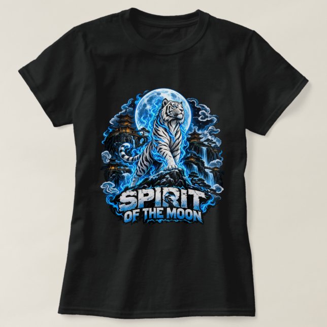 Camisa Espírito da Lua Tigre Branco F (Frente do Design)