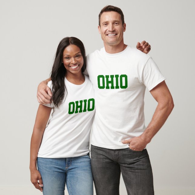 Camisa Esportiva de Texto OHIO Verde e Branco (Unissex)