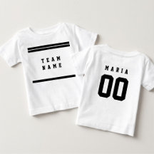 Camisa Esportiva Preto e Branco Nome da Equipe Fre